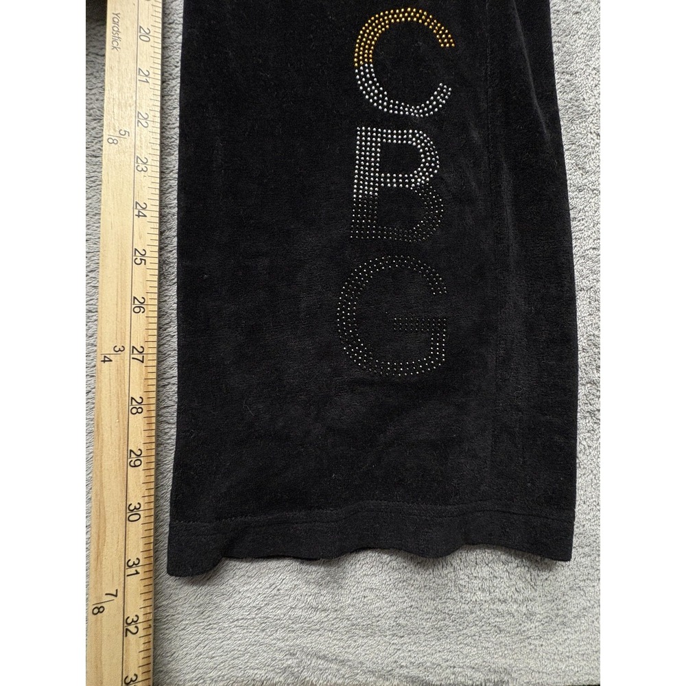 BCBG Max Azria Pants Womens Large Velour Wide Leg Lounge Yoga Butterfly‎ - Picture 4 of 6